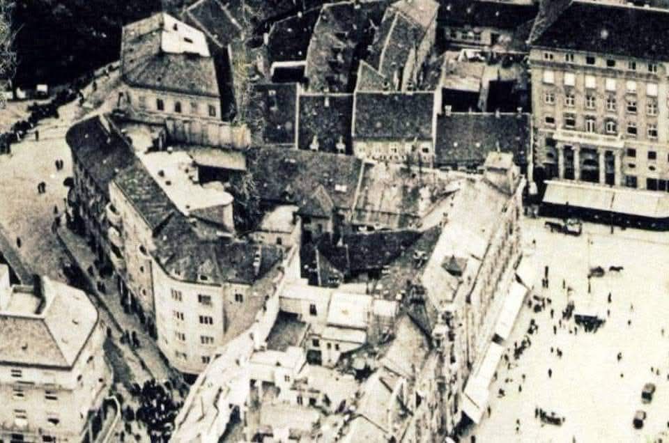 Trga bana Jelačića, avionska snimka 1934. godine